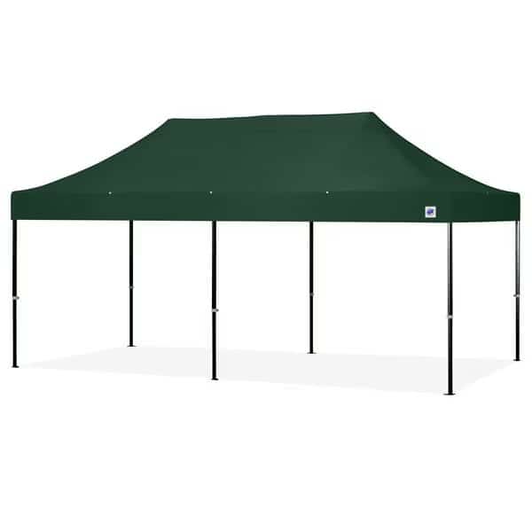 TAA Compliant Endeavor Shelter, 10' W x 20' L, Black Aluminum Frame, Forest Green Top