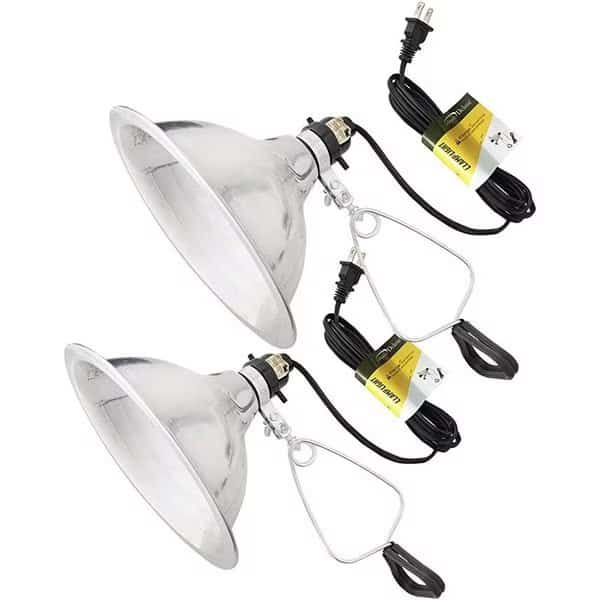 Simple Deluxe 2-PACK Clamp Lamp Light w/ 8.5-Inch Reflector, UL Listed, 2PK