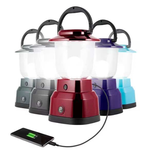 Enbrighten LED 6D Lantern, Red, with USB Alkaline Charging