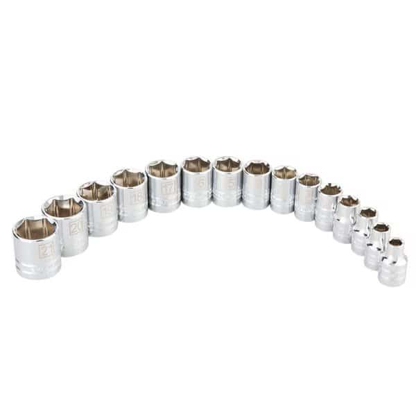 15-Piece 3/8" Drive 6-Point Metric Chrome Socket Set