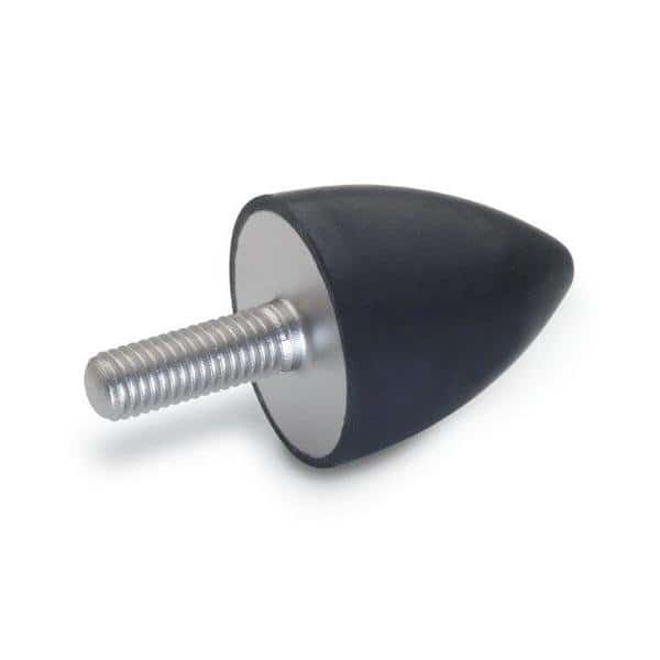 GN453.1-19-25-1/4X20-55 Rubber Bumper Cone, Stainless Threaded Stud