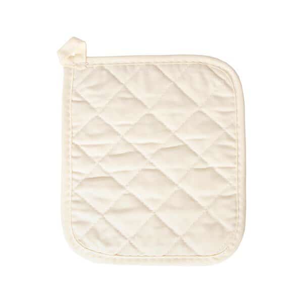 Concepts Solid Quilted Fabric Pot Holder 50 Poly/Cotton Natural, PK12