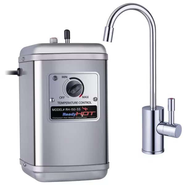 Compact Hot Water Dispenser with Chrome Faucet