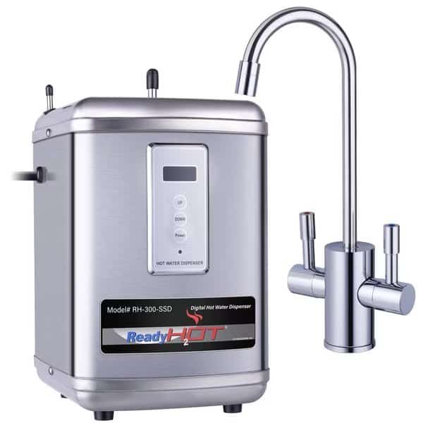 Instant Hot Water Dispenser with Polished Chrome Dual Lever Faucet and Digital Display
