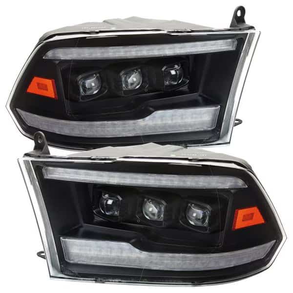09-19 DODGE RAM LED PROJECTOR HEADLIGHTS, PK  2