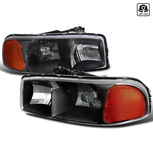 00-06 GMC Yukon Black Euro Headlights