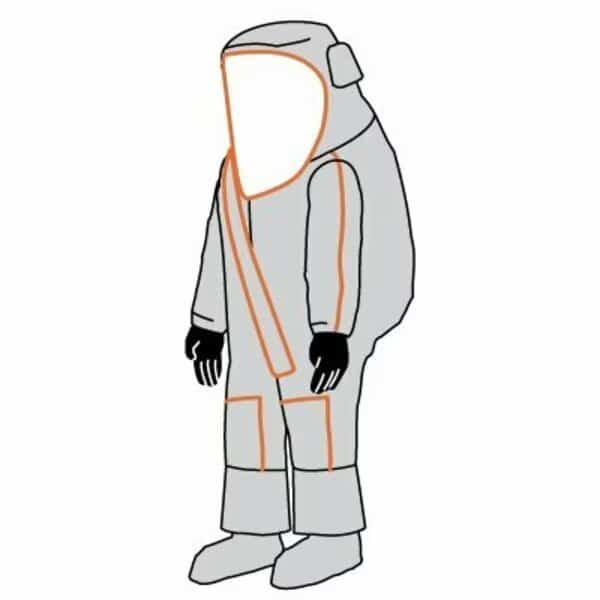 Frontline 500 NFPA 1990 1991 Certified Vapor Total Encapsulating Suit, Front Entry, Silver, S/M