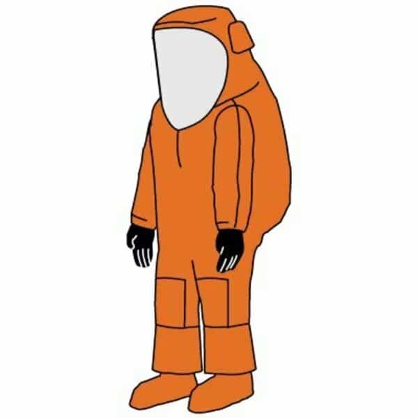 Zytron 500 Vapor Total Encapsulating Suit, HazMat Model, Orange, S/M
