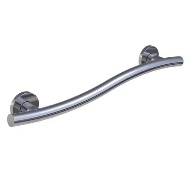 Smooth Wave Designer Grab Bar, Polished Chrome, 36", 36.00" L, Stainless Steel, Polished Chrome
