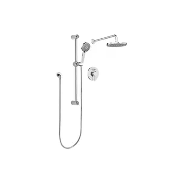 Shower Faucet Kit, Polished Chrome, Wall