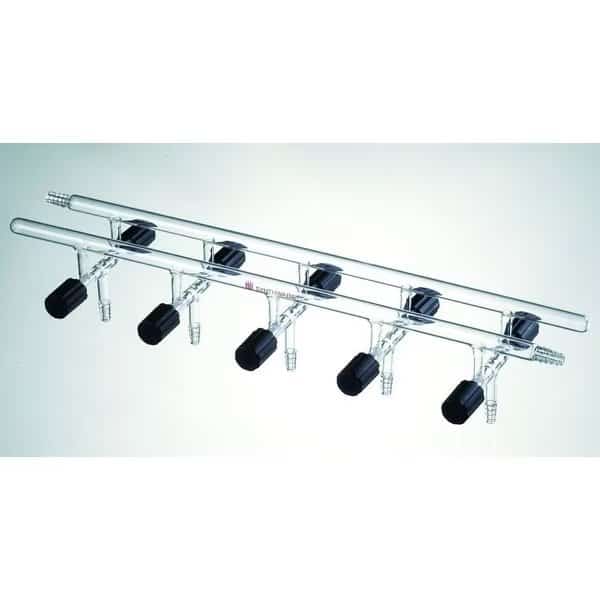 MANIFOLD, VACUUM/INERT GAS, DOUBLE, 4 PORT, 450mm, 2 HOSE.
