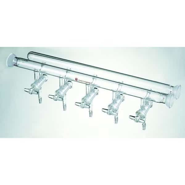MANIFOLD, DBL, HOLLOW GLASS STPCKS, SPHERICAL JOINT, 5PORT, 450mm