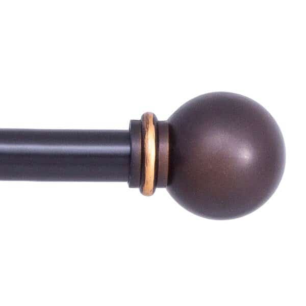 Kenney Chelsea 5/8" Standard Decorative Window Curtain Rod, 28-48", Oil Rubbed Bronze