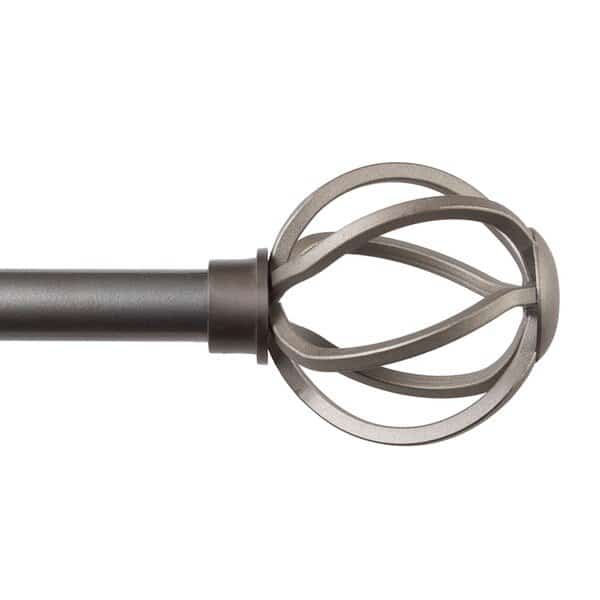 Kenney Cage 5/8" Standard Decorative Window Curtain Rod, 48-86", Pewter