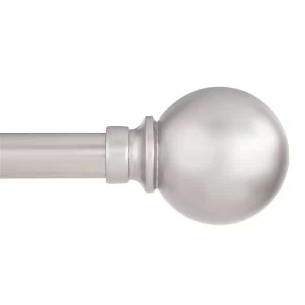 Kenney Mercer 3/4" Standard Decorative Window Curtain Rod, 36-66", Brushed Nickel