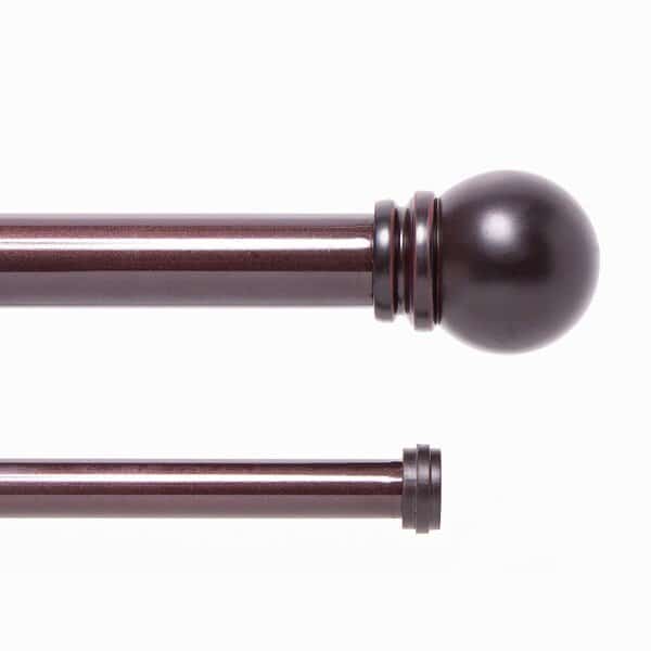 Kenney Hamlin 1" Premium Decorative Window Double Curtain Rod, 36-66", Weathered Brown