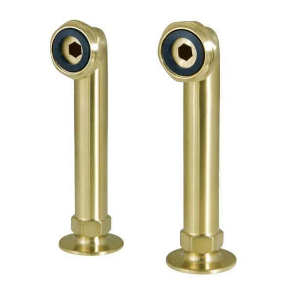 6" Deck Mount Riser for Leg Tub Filler, Brushed Brass