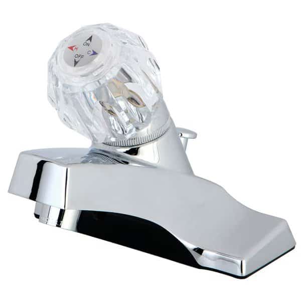 FB0521 Single-Handle 4" Centerset Bathroom Faucet with Plastic Pop-Up