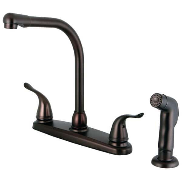 FB2755YLSP Single Handle 8-Inch Centerset Kitchen Faucet with Sprayer