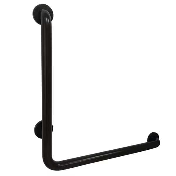 L-Shaped Grab Bar, 27-1/16" L, 304 Stainless Steel, Matte Black