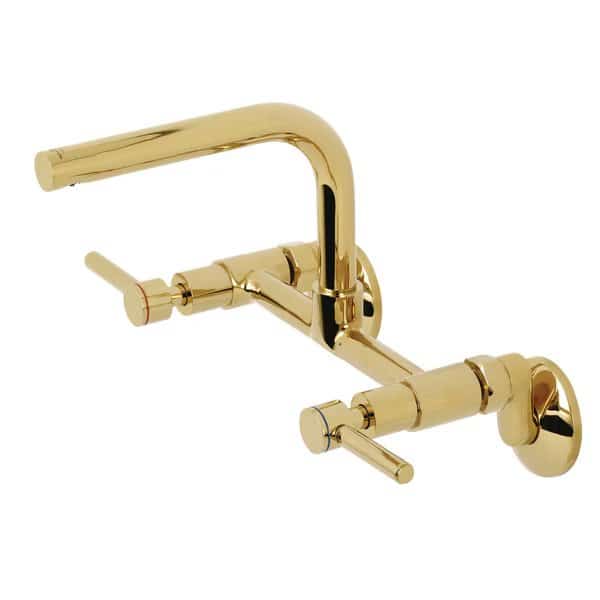 KS812PB 8-Inch Adjustable Center Wall Mount Kitchen Faucet