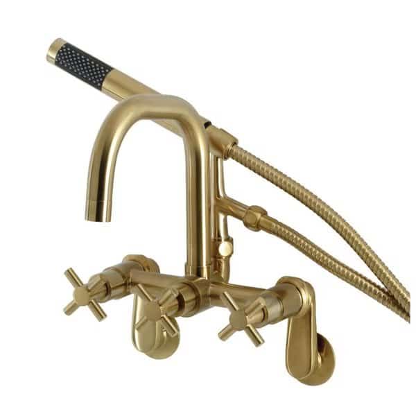 AE8457DX Wall Mount Clawfoot Tub Faucet, Brushed Brass