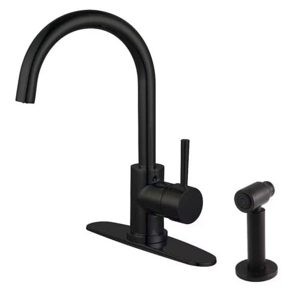 LS8570DLBS Single-Handle Kitchen Faucet with Brass Sprayer, Matte Black