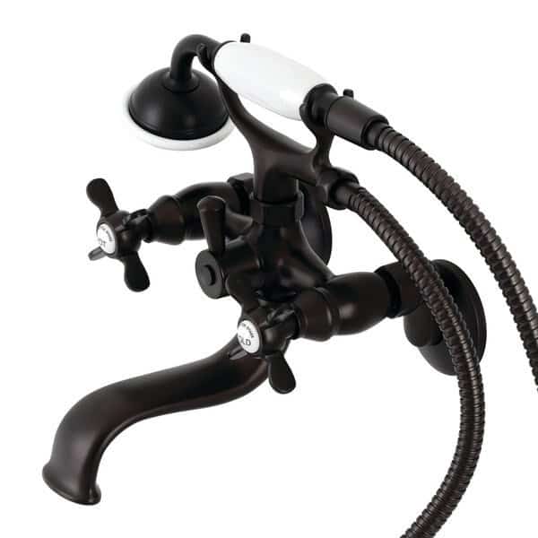 KS245ORB Tub Wall Mount Clawfoot Tub Faucet with Hand Shower, Oil Rubbed Bronze