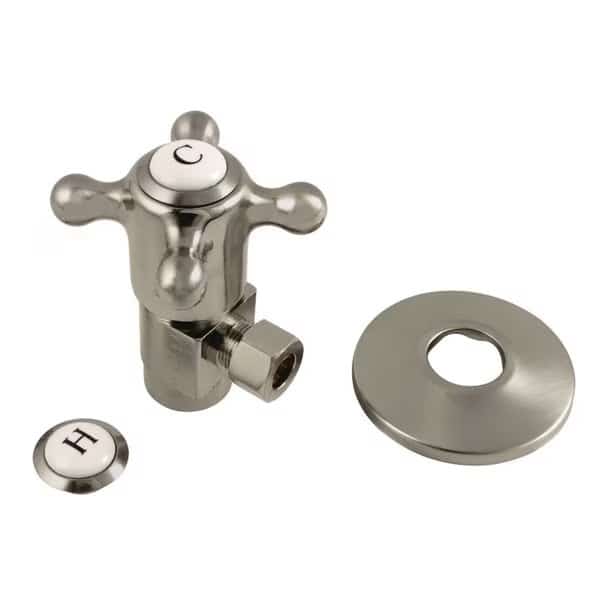 1/2"IPS x 3/8"O.D. Anti-Seize Deluxe Quarter-Turn Ceramic Hardisc Cartridge Angle Stop, Brushed Nckl