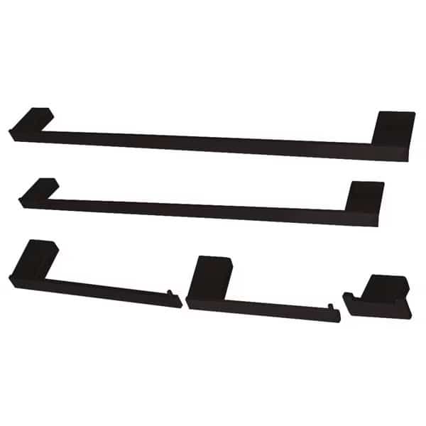 BAHK6312478MB Metzinger 5-Piece Bathroom Accessory Set, Matte Black