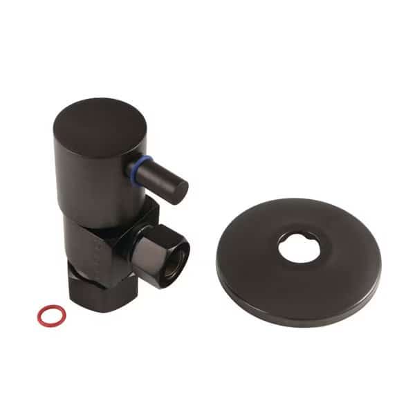 5/8"O.D x 3/8" O.D Anti-Seize Deluxe Quarter Turn Ceramic Hardisc Cartridge Angle Stop, Oil Rbd Brnz
