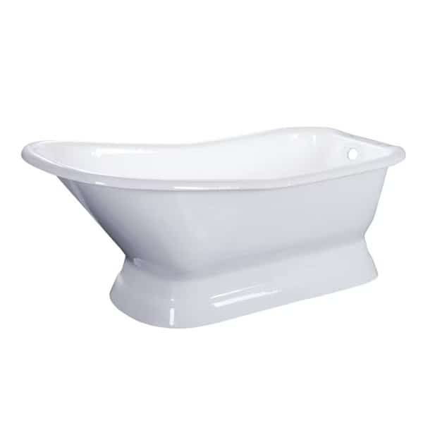 Pedestal Bathtubs, 66.56 L, 29.13 W, White, Cast Iron