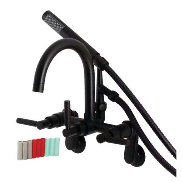 AE8150DKL 7-Inch Adjustable Wall Mount Clawfoot Tub Faucet, Matte Black