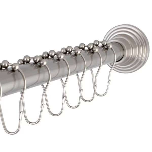 SCC2718 Adjustable Shower Rod & Shower Ring Set, Brushed Nickel