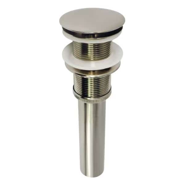 Push PopUp Bathroom Sink Drain without Overflow, Brushed Nickel