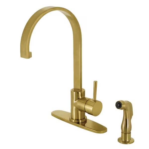 LS8713DLSP Single-Handle Kitchen Faucet with Side Sprayer, Brushed Brass
