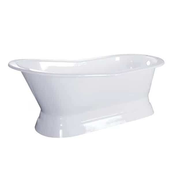 Pedestal Bathtubs, 66.94 L, 30.31 W, White, Cast Iron