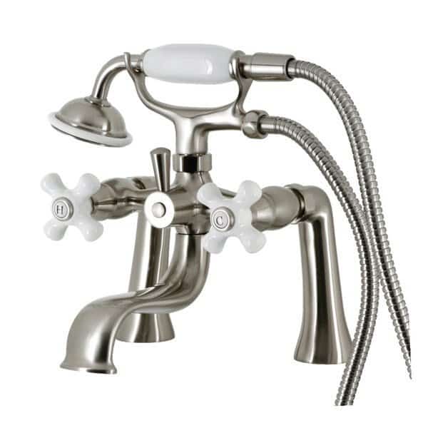 KS228PXSN Deck Mount Clawfoot Tub Faucet with Hand Shower, Brushed Nickel