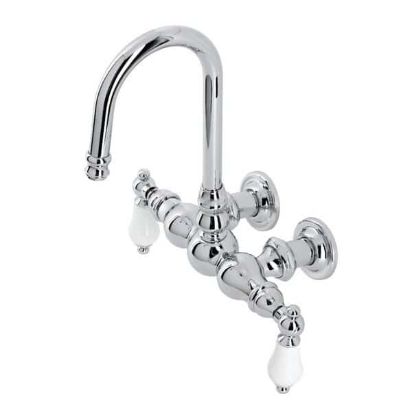 CA6T1 3-3/8" Tub Wall Mount Clawfoot Tub Faucet, Polished Chrome