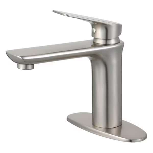 Frankfurt Single-Handle Bathroom Faucet W/ Deck Plate & Drain, Nickel