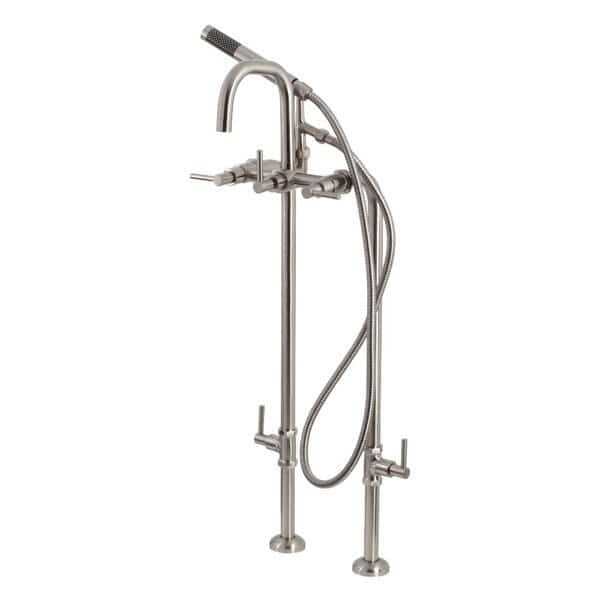 CCK8408DL Freestanding Tub Faucet with Supply Line, Stop Valve, Brushed Nickel