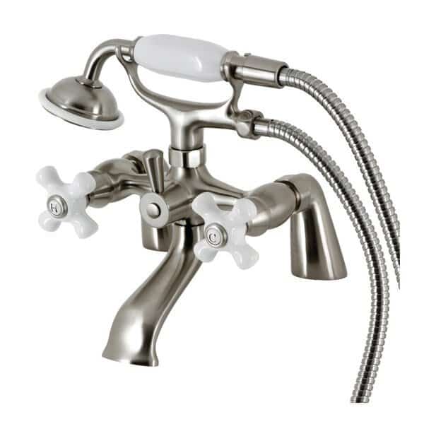 KS267PXSN Deck Mount Clawfoot Tub Faucet with Hand Shower, Brushed Nickel