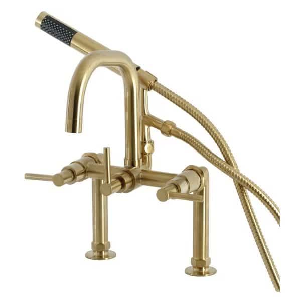 AE8407DL Deck Mount Clawfoot Tub Faucet, Brushed Brass
