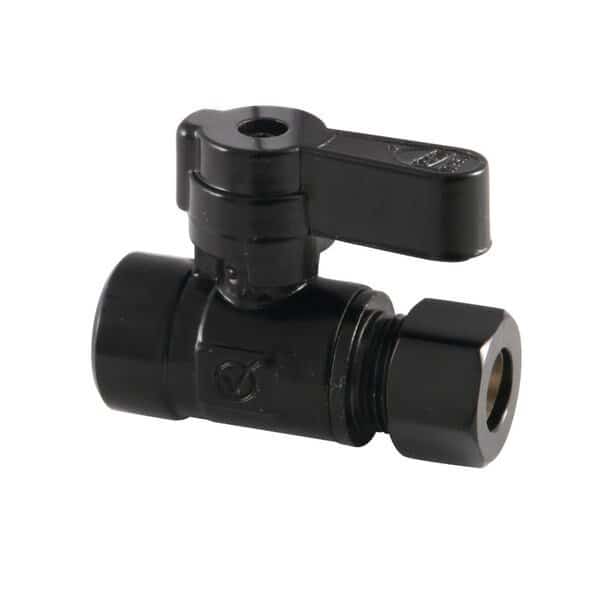 KF4325MB 1/2" Sweat X 3/8" OD Comp Straight Stop Valve, Matte Black