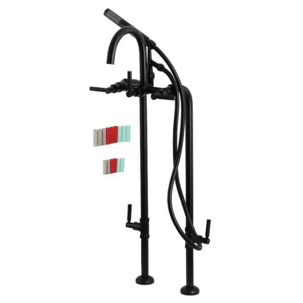 CCK8100DKL Freestanding Tub Faucet with Supply Line, Stop Valve, Matte Black