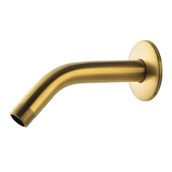 6Inch Shower Arm with Flange, Brushed Brass