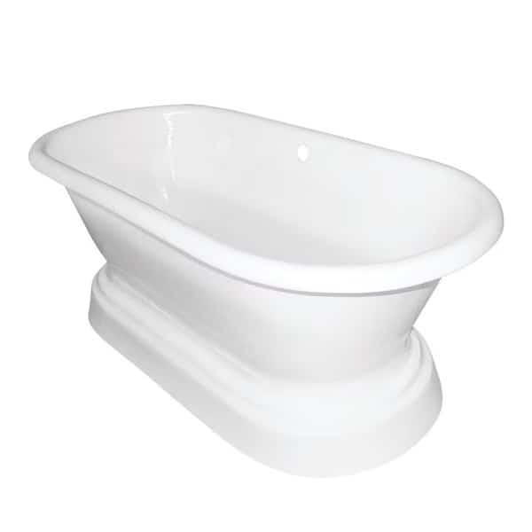 Pedestal Bathtubs, 66 L, 30.13 W, White, Cast Iron