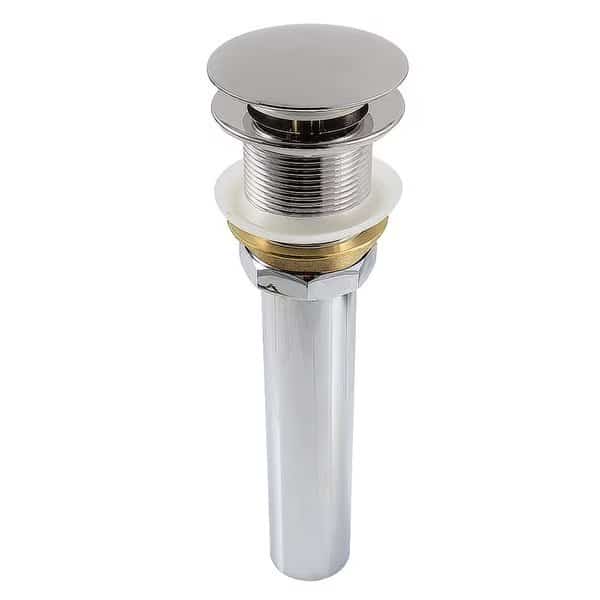 Brass Pop Up Drain for Cast Iron Utility Sink, Polished Nickel
