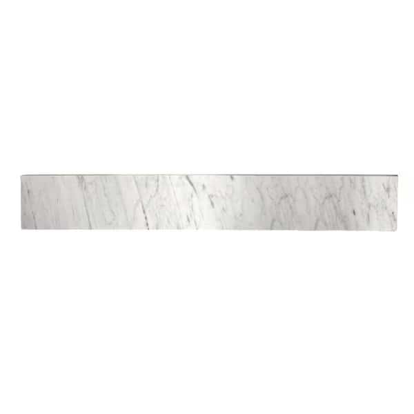 Templeton 36" Carrara Marble Vanity Top Backsplash, Carrara White