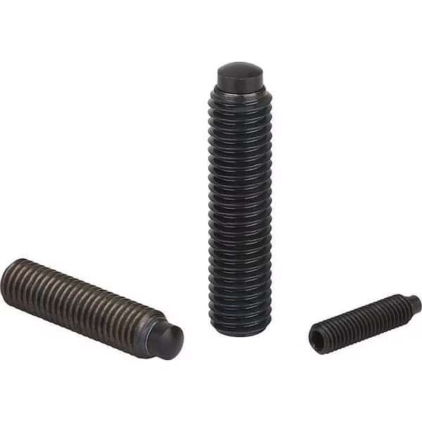 Thrust Screw Without Head M10X22, 9, Steel 10.9 Black Oxidized, Comp:Tool Steel Hardened, Black Oxide